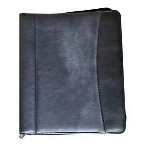 Franklin Covey 7-Ring Black Leather Front Binder Zip Around Planner Organizer